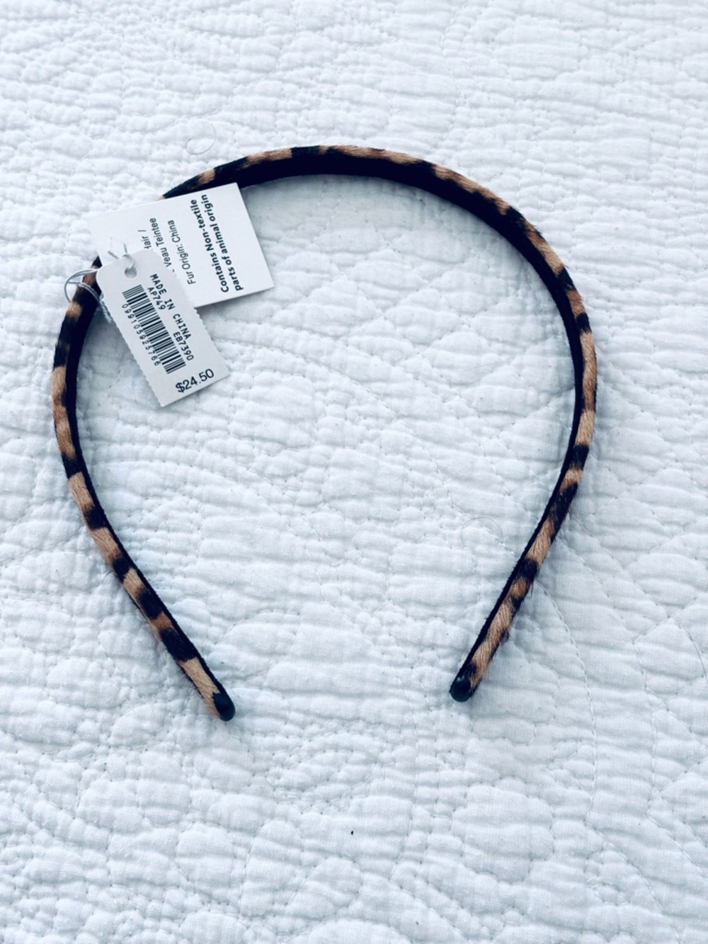 ❗️J.Crew Calf Hair Leopard Print Headband NWT - Picture 7 of 7